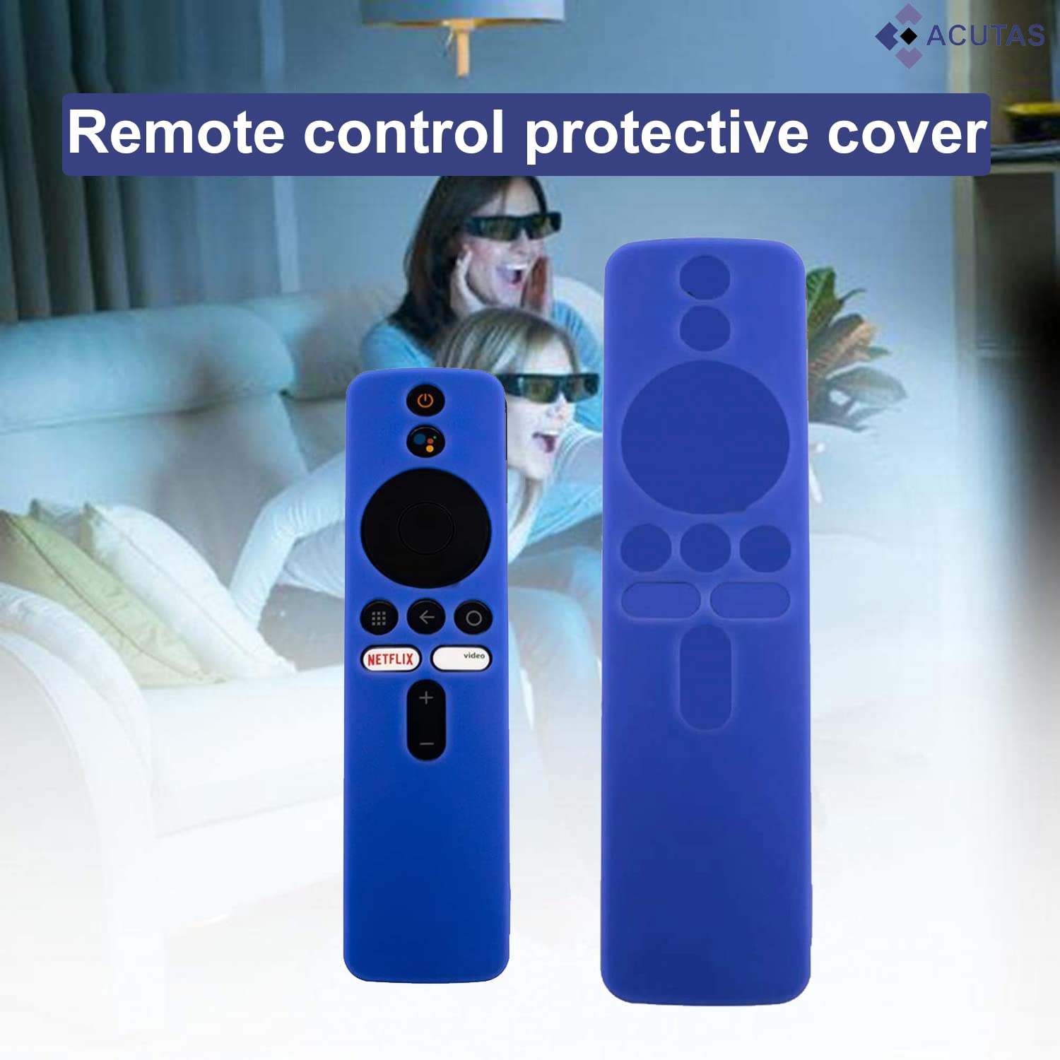 ACUTAS Silicone Remote Cover for Mi TV Stick/MI Box S / 3S Compatible with MI 4X / 4A Smart LED TV (Only Netflix & Prime Video/Live Button) Remote Controller