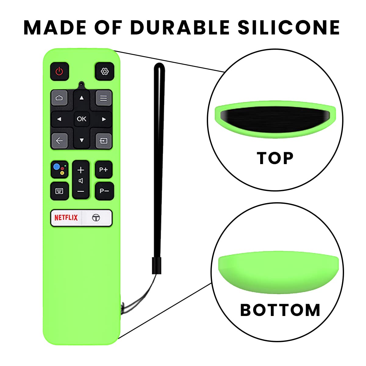 ETUZI Silicone Remote Cover for TCL FMR1 | FNR1 | RC802V Remote Cover/Iffalcon Smart HD 4K LED TV with Netflix Function Remote Case