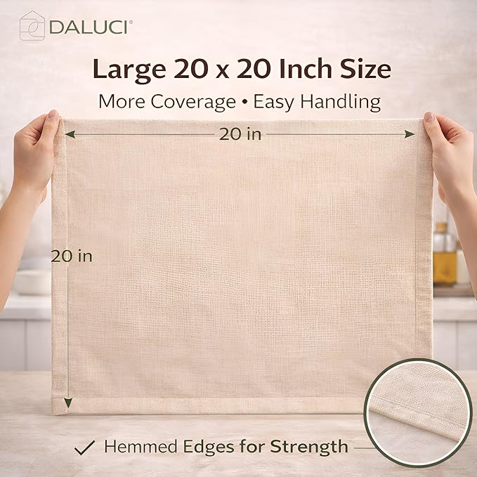 Cheese Cloth Grade 100 20x20 Inch Muslin Cloth 6 PCS.