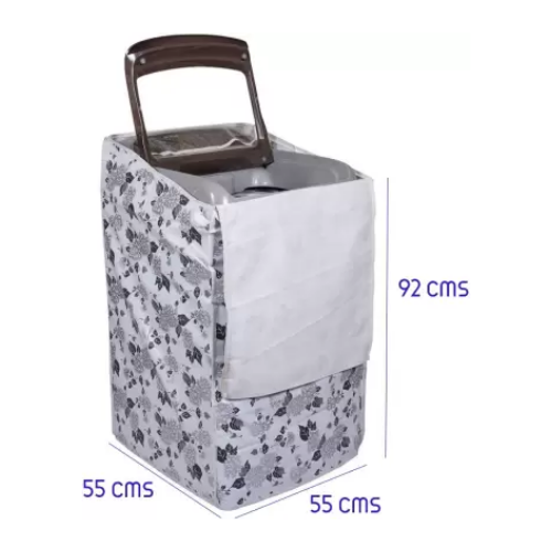 DALUCI Top Load Washing Machine Cover Suitable for Samsung Back Panel 6.5 Kg | 7.0 Kg | 7.5 Kg ONLY (Half White & Grey, 55Cms x 55Cms x 92Cms)
