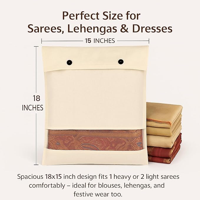 Cotton Saree Cover With Button