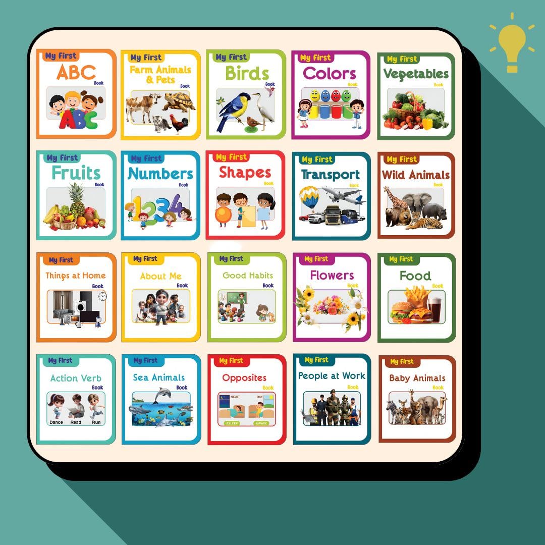 AWEJOY My First Complete Knowledge Library | Box Set of 20 Board Books for Kids | Early Learning & Brain Development Gift Set