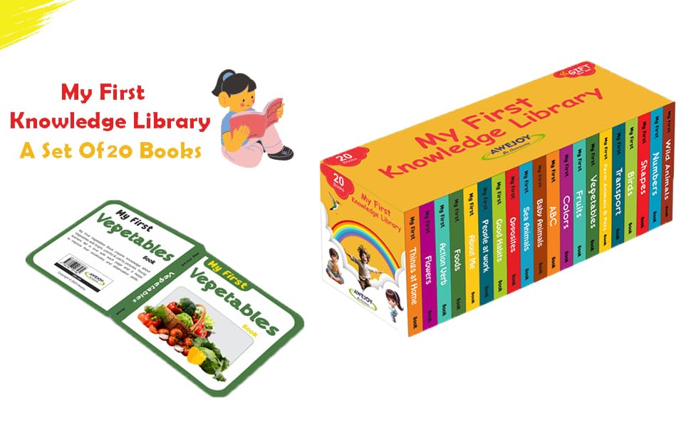 AWEJOY My First Complete Knowledge Library | Box Set of 20 Board Books for Kids | Early Learning & Brain Development Gift Set