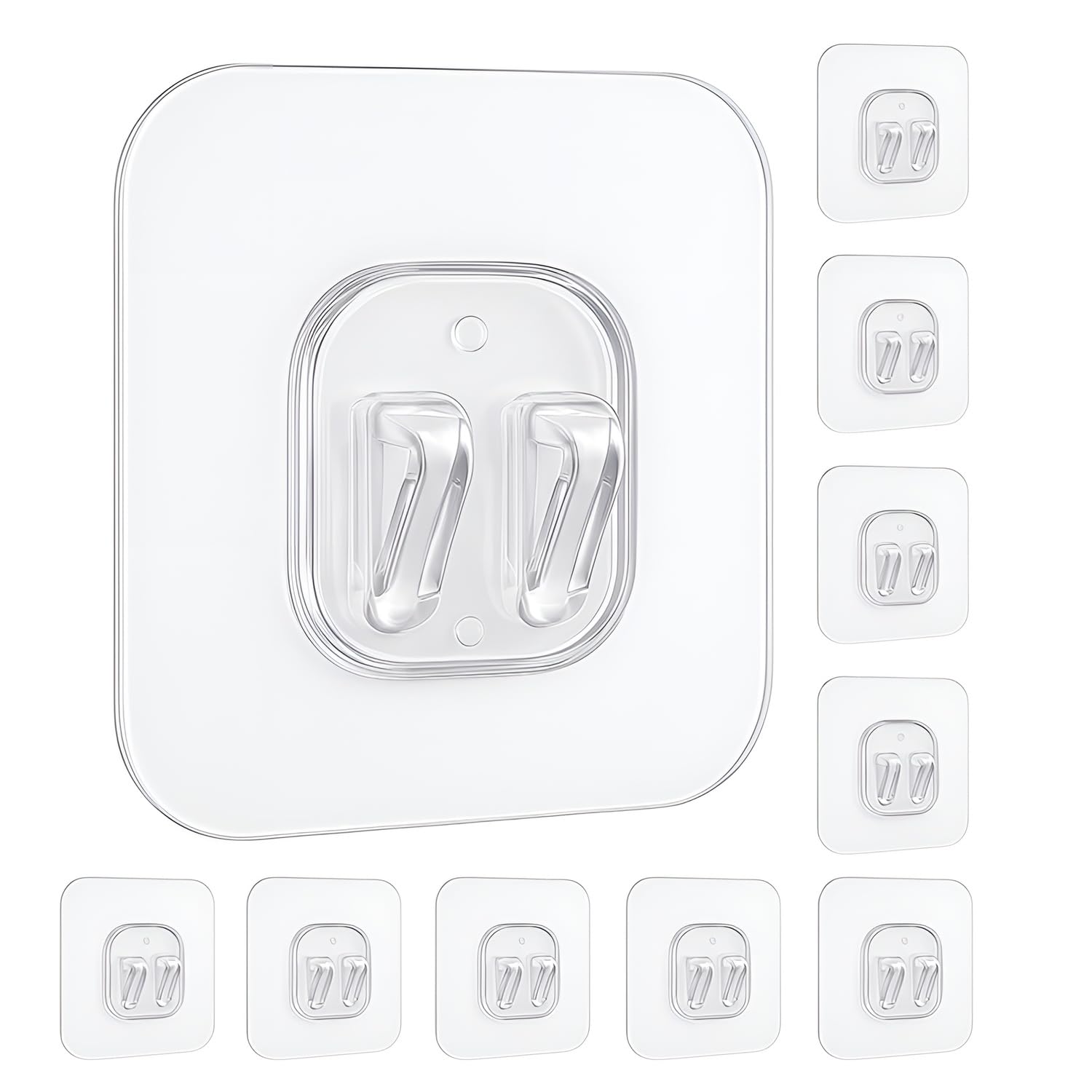 Heavy Duty V-Shape Adhesive Wall Hooks for Hanging | Nail-Free Sticky Hooks for Wall Heavy Items | Sticker Wall Hanging Hook for Bathroom Shelves, Corner & Kitchen (V Shape, Pack of 10)