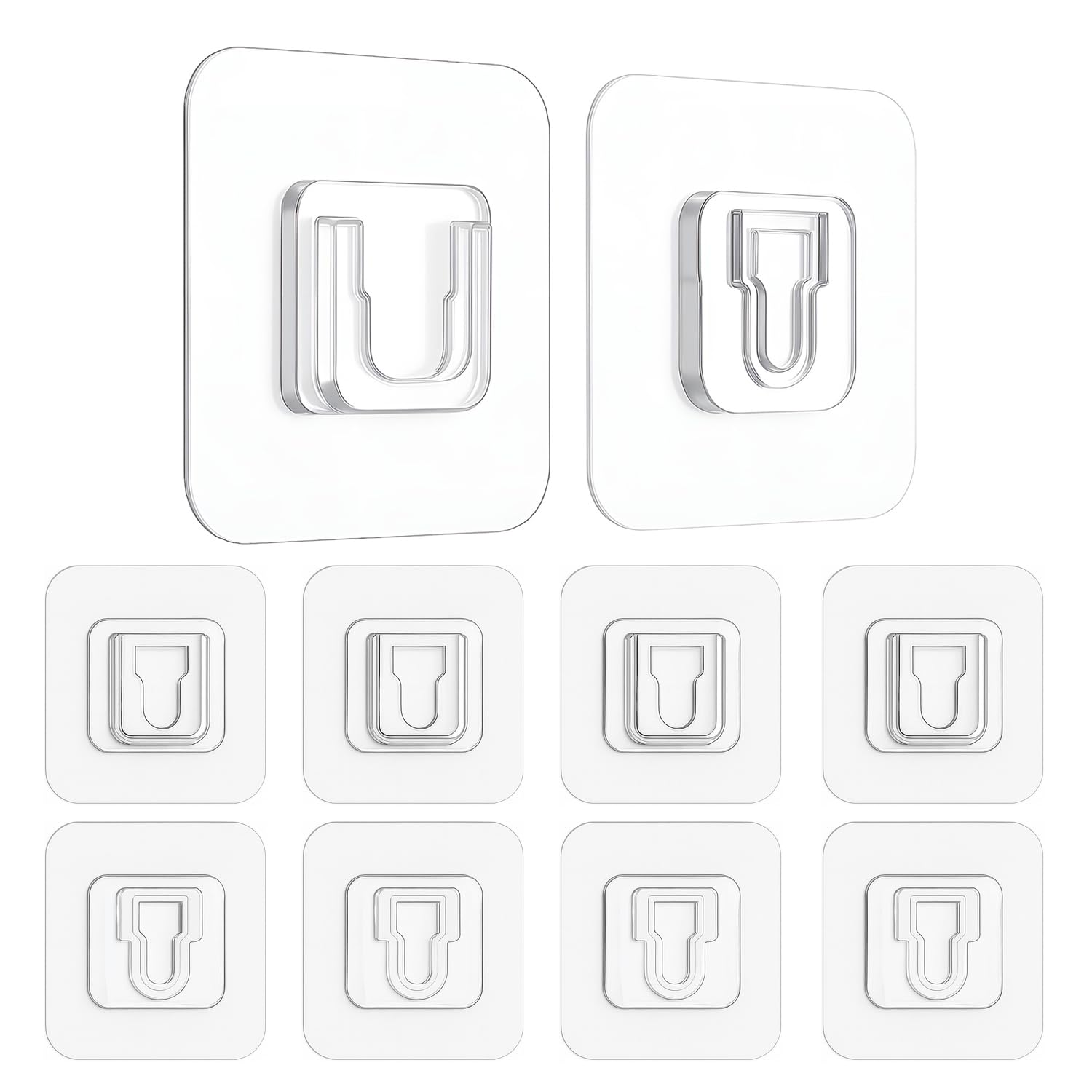 5 Pair Heavy Duty Male-Female Interlocking Adhesive Wall Hooks for Hanging | Sticker Hooks for Wall Heavy Items | Nail-Free Wall Hanger Hook for Bathroom, Kitchen (Male - Female, Pack of 10)
