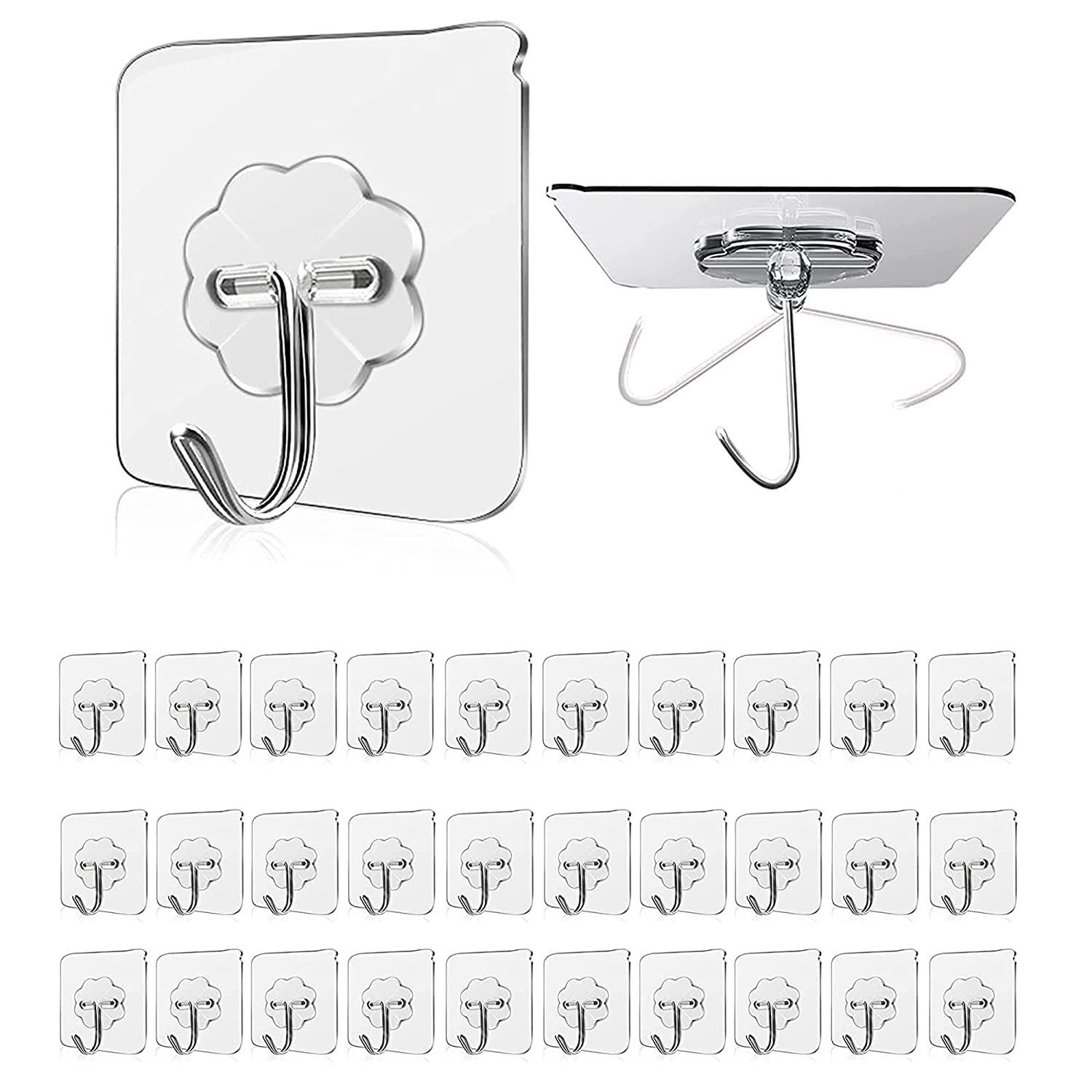 DALUCI Strong Adhesive Hook Wall Door Sticky Hanger Holder For Kitchen Bathroom (Pack of 10 Pcs)