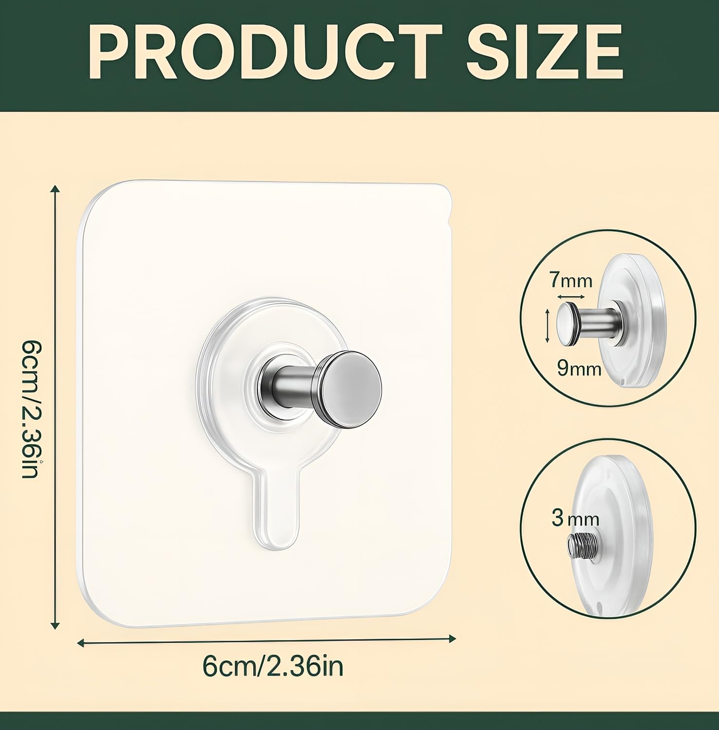DALUCI Self Adhesive Wall Hooks  Heavy Duty Nail-Free Hooks for Wall Heavy Items | Photo Frame Hooks Without Drilling | Strong Sticky Hook for Frames, Clocks & Keys