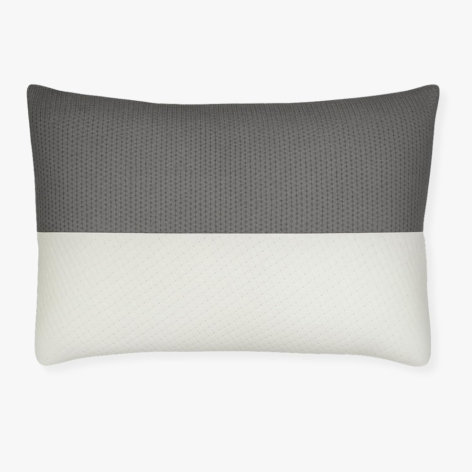Hollow Fiber Sleeping Pillow  | Adjustable Height | Soft & Fluffy Bed Pillows for Sleeping | White & Grey | 27 x 16 Inches
