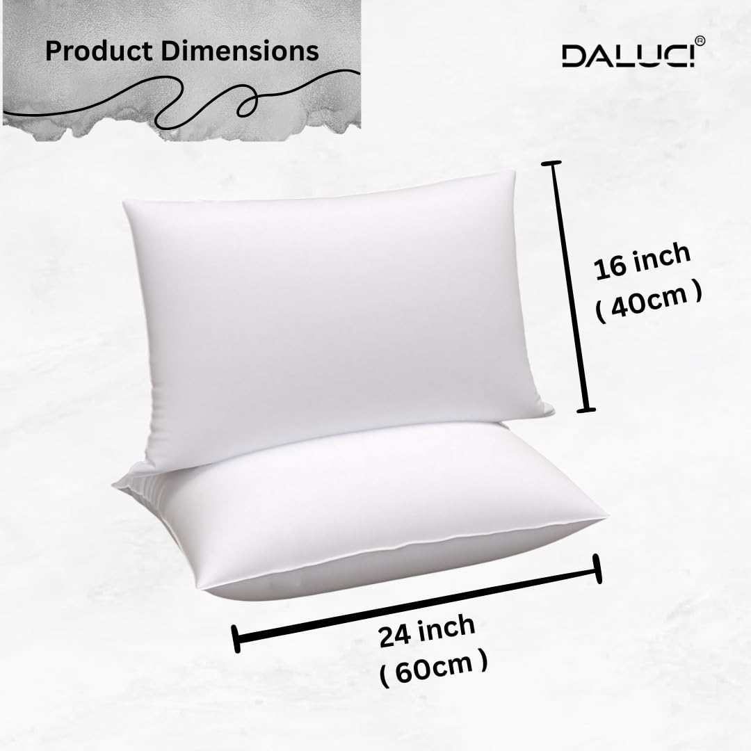 Microfiber Sleeping Pillows  Soft Adjustable Bed Pillow 16 x 24 Inches (41 x 61 cm) Standard Size for Back, Side & Stomach Sleepers | Breathable & Washable White Pillows