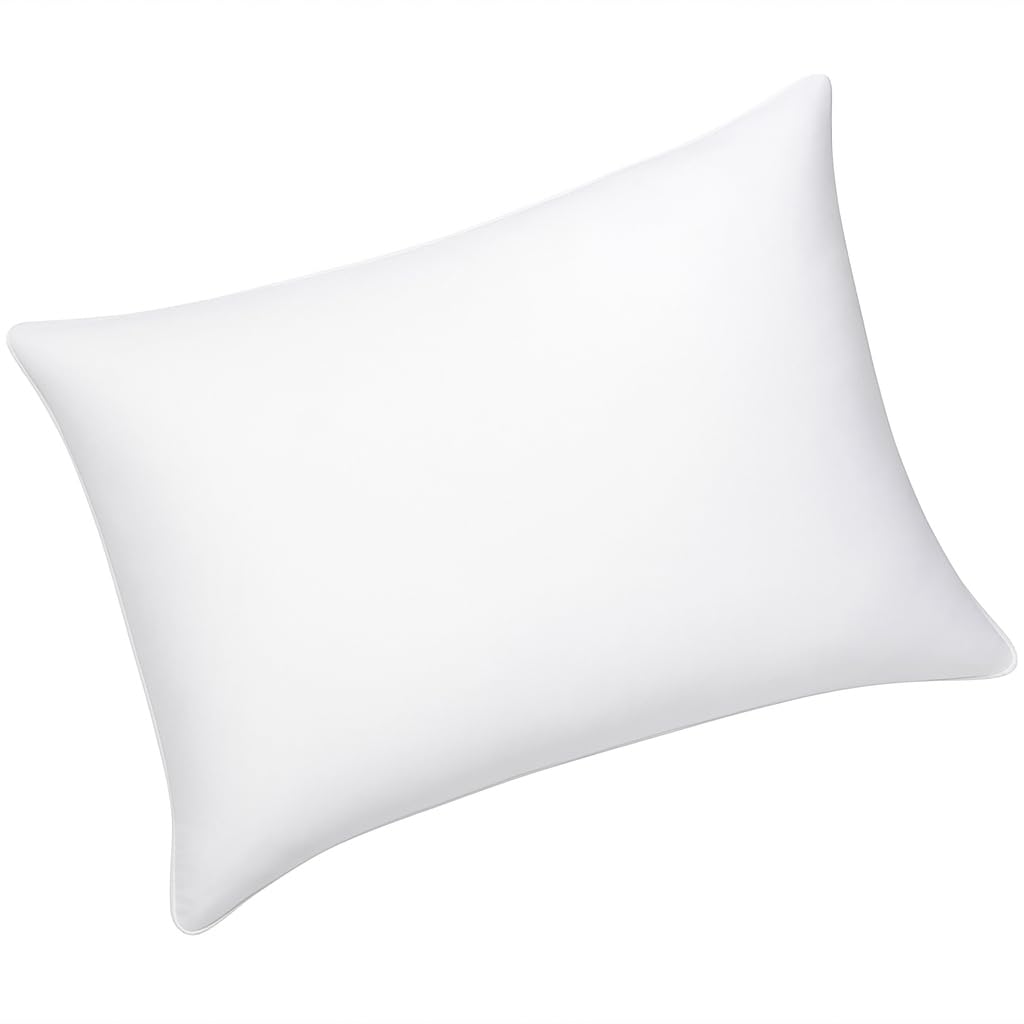 Microfiber Sleeping Pillows  Soft Adjustable Bed Pillow 16 x 24 Inches (41 x 61 cm) Standard Size for Back, Side & Stomach Sleepers | Breathable & Washable White Pillows