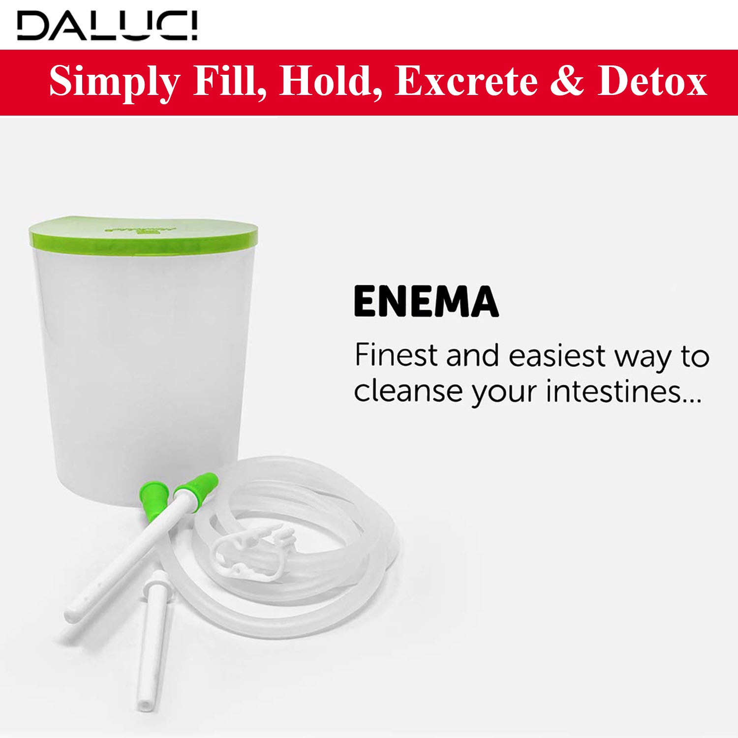 DALUCI PVC Enema kit | Enema kit for adults and for home use with instruction manual for Men And Women | 1.5 Liter