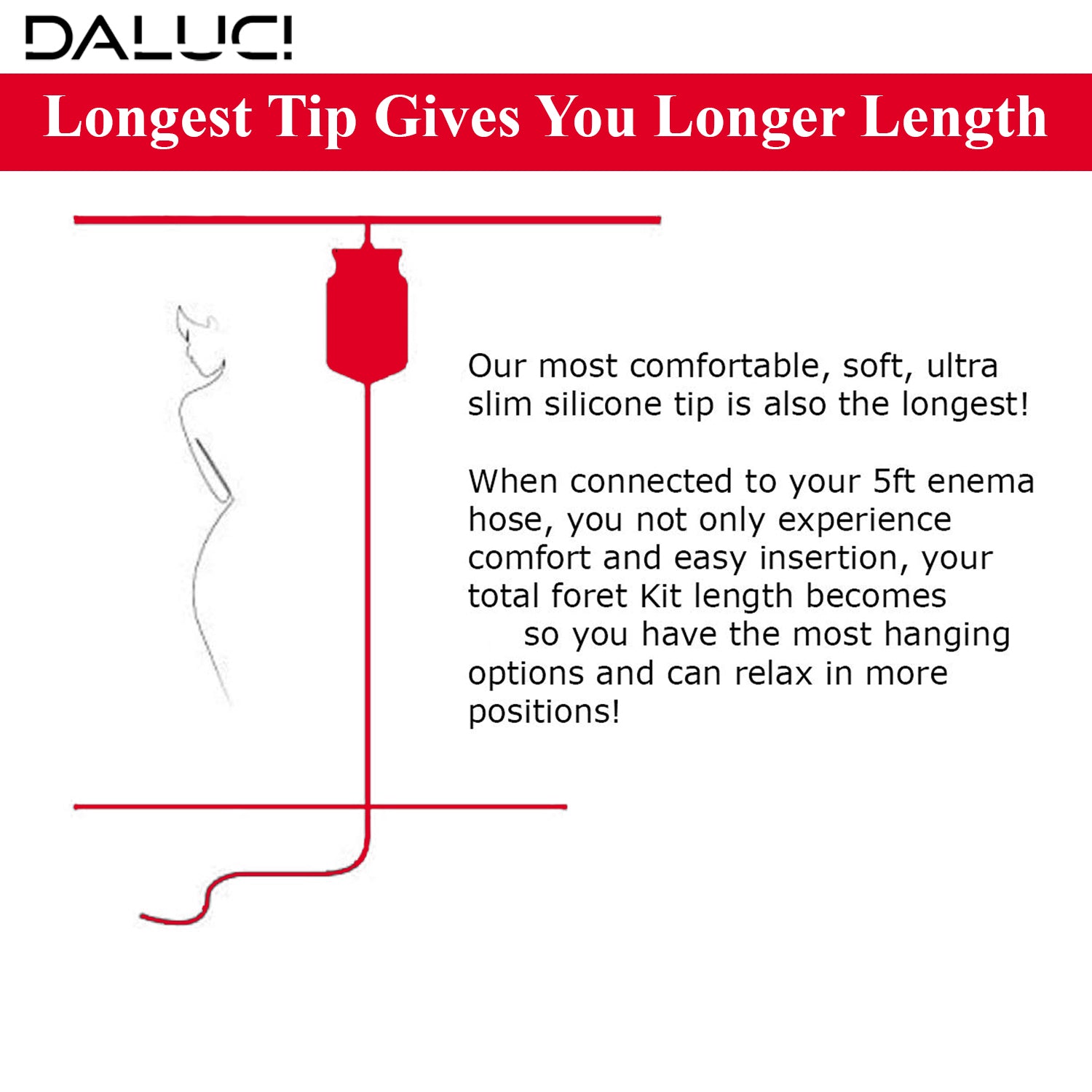 DALUCI PVC Enema kit | Enema kit for adults and for home use with instruction manual for Men And Women | 1.5 Liter