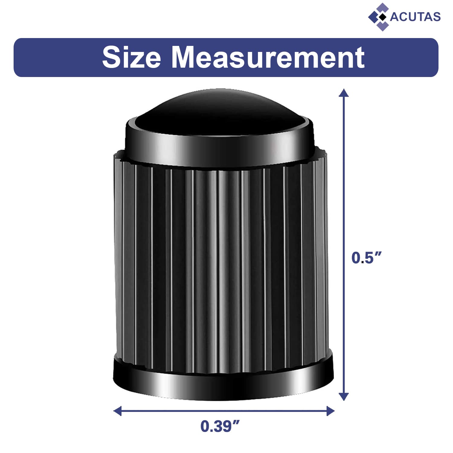 ACUTAS 100 Pcs Car Wheel Universal Tire Stem Covers for Cars, SUVs, Bike and Bicycle, Trucks, Motorcycles Heavy-Duty Valve Cap Stem Air Valve Caps (Black, Pack Of 100)