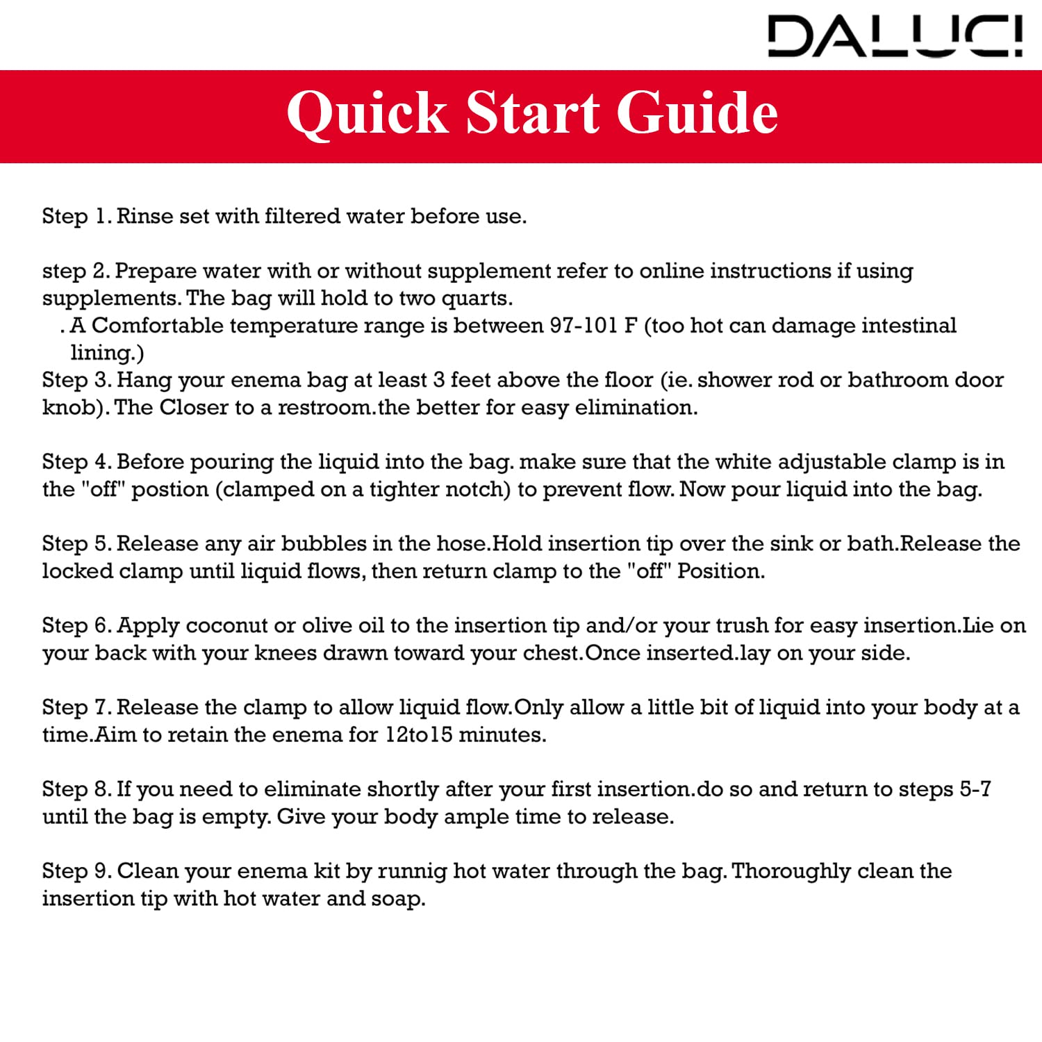 DALUCI? PVC Enema Kit for Home Use with instruction  | 1500 ml Square Pot Pack Of 1  | Easily Use for men and women | Reusable & washable |