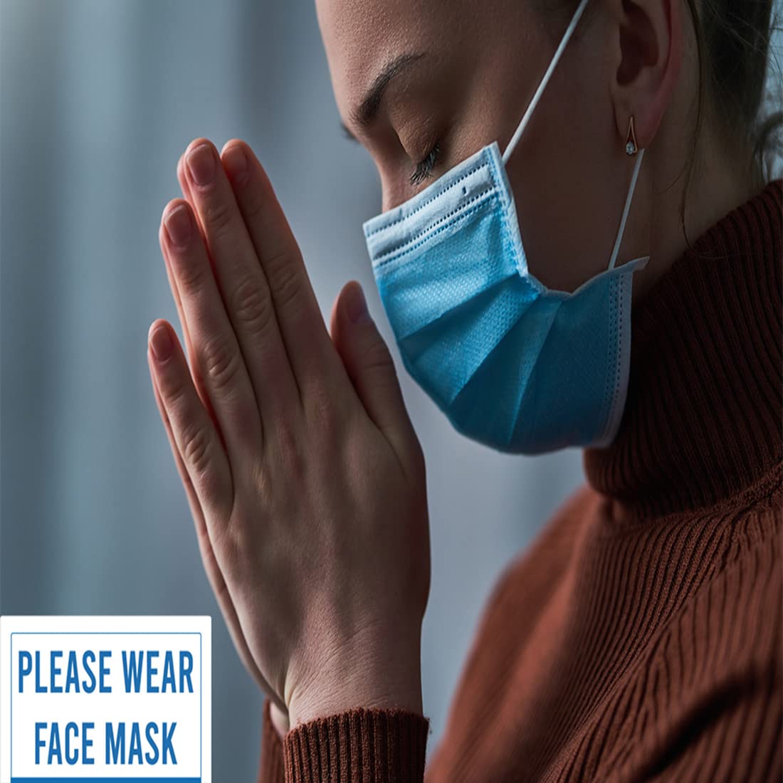 DALUCI Nonwoven Fabric Disposable 3Ply Surgical Mask With Melt Blown Fabric Layer  (Blue, Free Size, Pack of 100, 3 Ply)