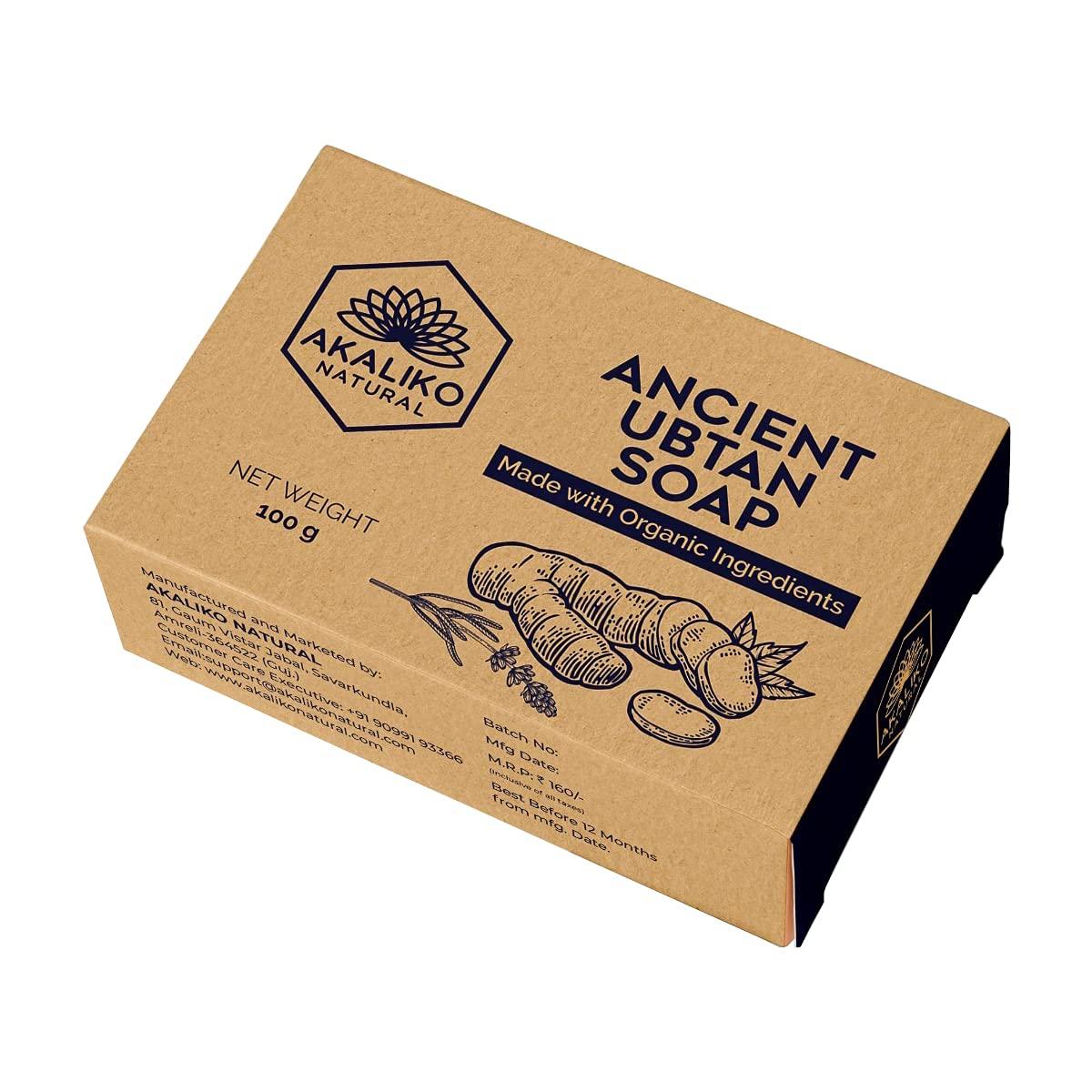 AKALIKO NATURAL 100% Organic Ancient Ubtan Soap 100g (Pack Of 3)