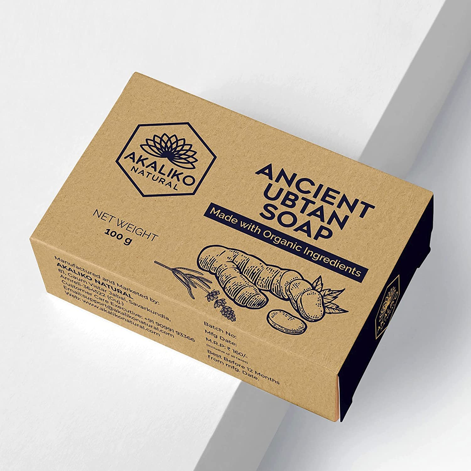 AKALIKO NATURAL 100% Organic Ancient Ubtan Soap 100g (Pack Of 3)