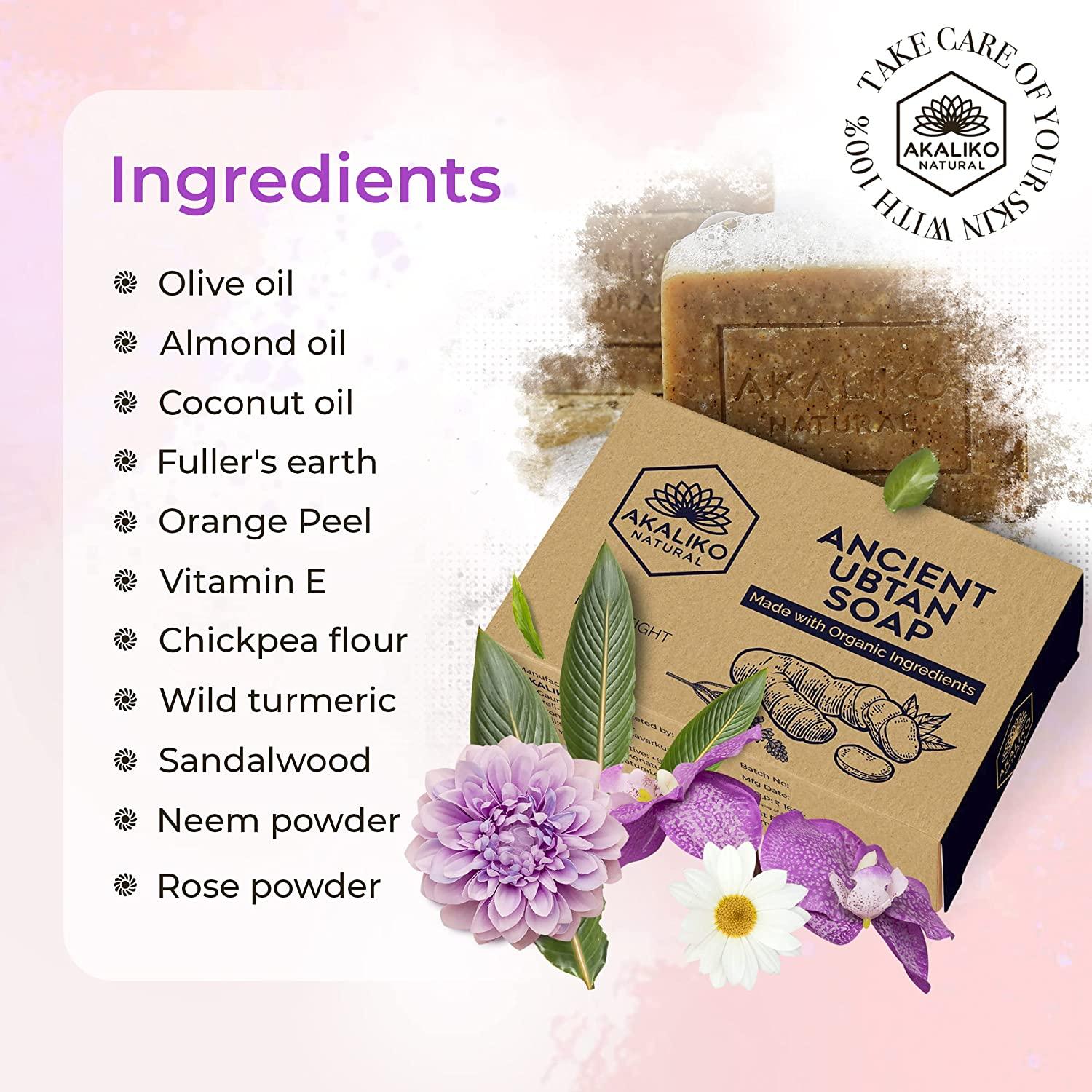 AKALIKO NATURAL 100% Organic Ancient Ubtan Soap 100g (Pack Of 3)