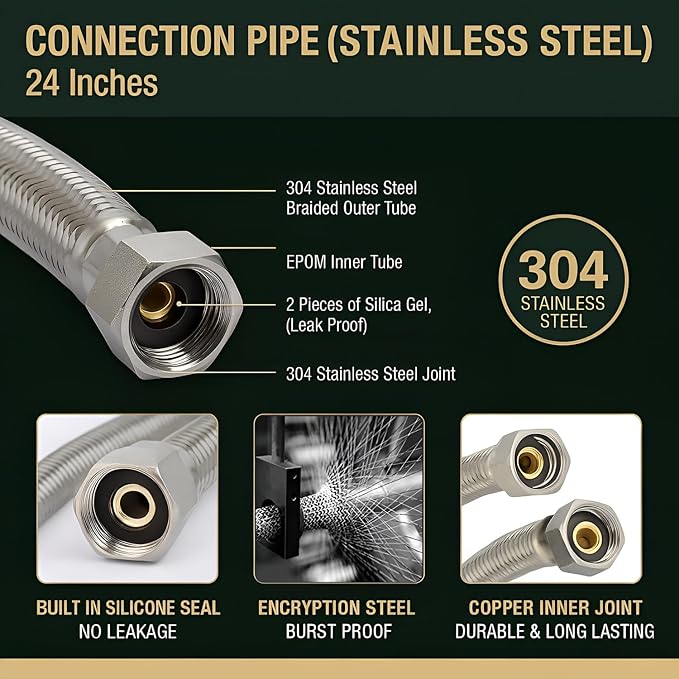 Geyser Connection Pipe 24 Inch , Heavy Duty & Premium Quality