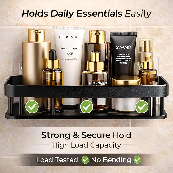 Bathroom Shelf Without Drill for Wall | Self Adhesive Bathroom Organiser.
