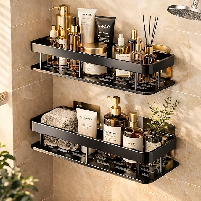 Bathroom Shelf Without Drill for Wall | Self Adhesive Bathroom Organiser.