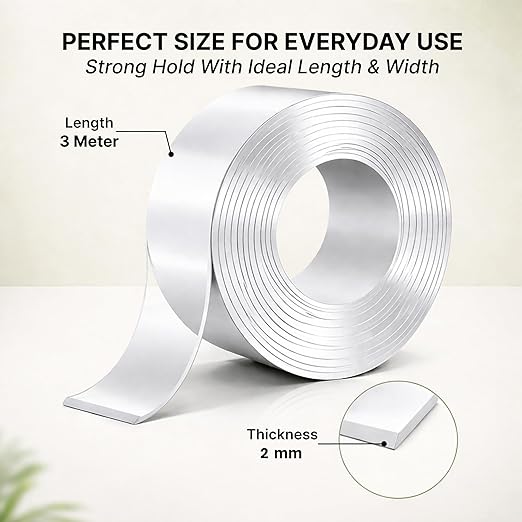 Double Sided Tape Heavy Duty for Wall Strong Adhesive Nano Tape.