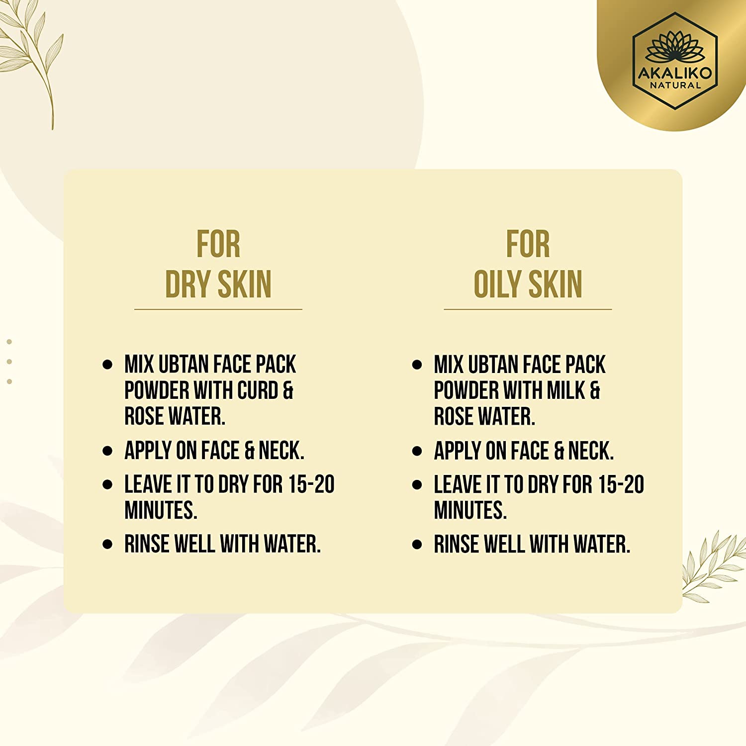 AKALIKO NATURAL Ancient Ubtan Face Pack for Glowing Skin, Pigmentation & Brightening