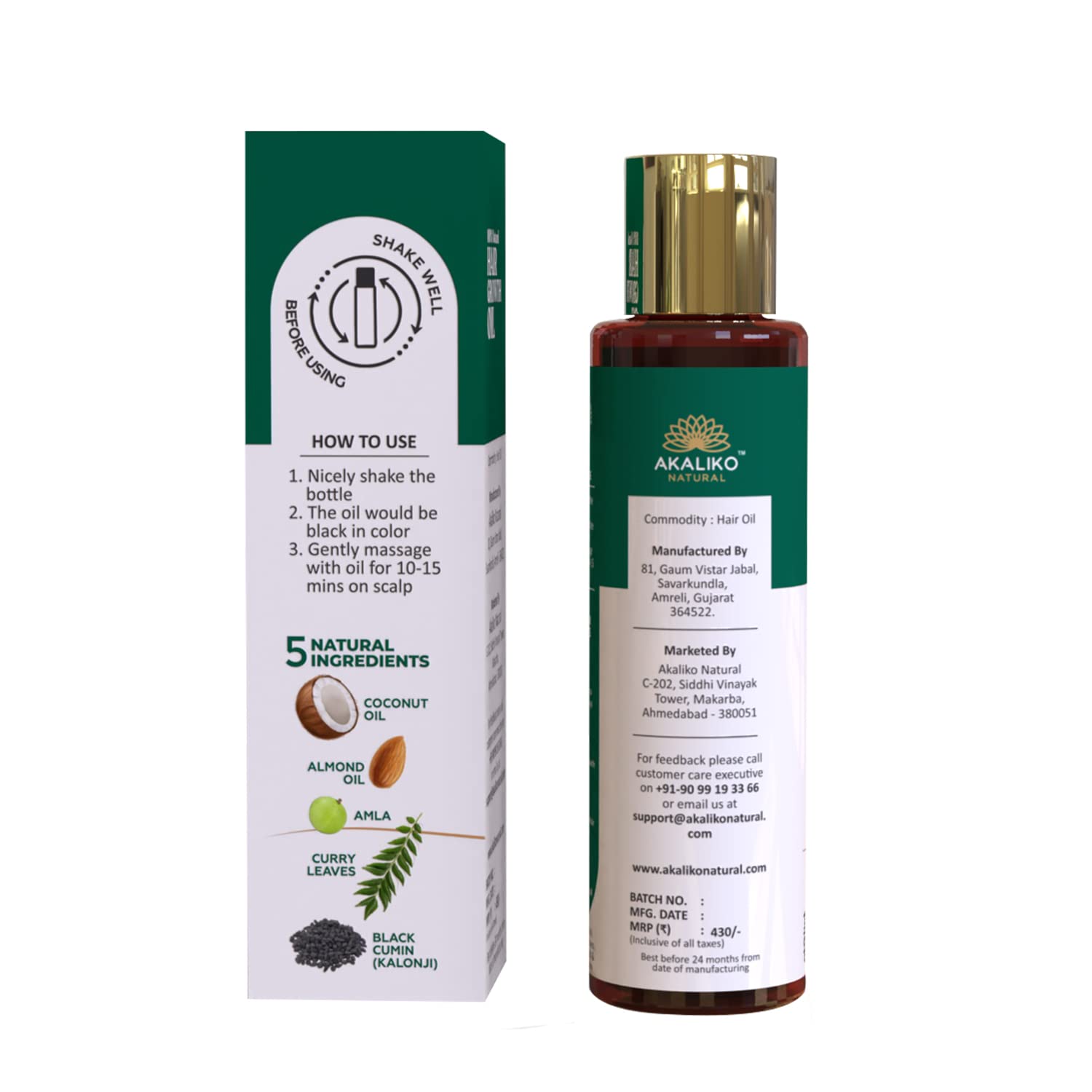 AKALIKO NATURAL Hair Growth Oil for Hair Fall Control & Growth | Repairs Damage & Hair Thinning for Men & Women ? (120ml)