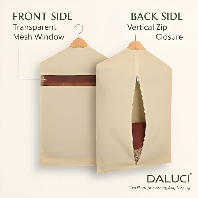 Hanging Cotton Saree Covers without Pocket,Heavy Duty & Premium Quality