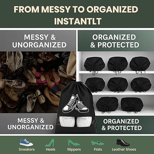 Shoe Bags for Travel & Storage,Heavy Duty & Premium Quality