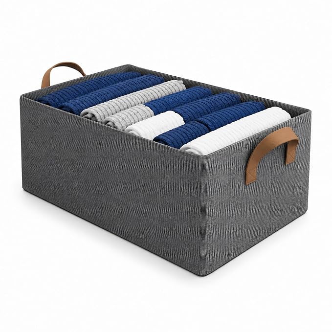 Rectangle Storage Baskets [Grey], Heavy Duty & Premium Quality