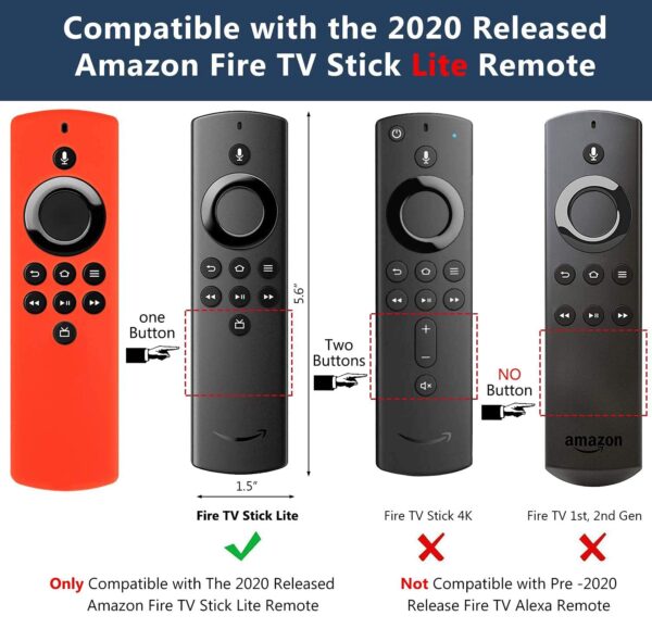 ETUZI Remote Cover, Silicone Remote Cover, Silicone Protective Case, Compatible Remote Cover, Fire TV Stick Light Remote Cover, Alexa Voice Remote Cover, Red Remote Cover, Luminous Green remote cover, Luminous Blue remote cover, Black remote cover,