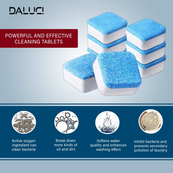 DALUCI Deep Cleaner Tablets, Deep Cleaner Tablets, Cleaner Tablets, Tablets, Tub Cleaning, Washing Clean, Descaling Powder Tablets, Powder Tablets, DALUCI Washing Machine Deep Cleaner Tablets,