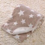 Soft Baby Blanket, Brown Star, Blanket for Babies, Baby Wrapper, Cum Baby Bedding Set, Brown Star Blanket, New Born Accesiores,