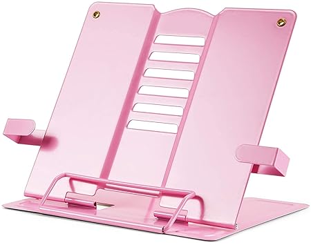 AWEJOY Foldable Book Stand Pink)