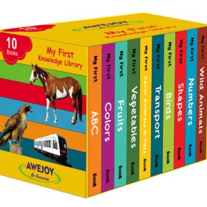 AWEJOY My First Knowledge Library: Box Set of 10 Board Books for Kids