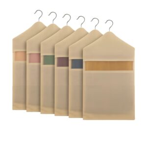 Cotton Hanging Saree Covers | Saree Bags for Storage with Zip | Large 30×18 Inch Wardrobe Organizer Clothes Storage Bags for Sarees, Lehengas & Blouses | (Without Hanger) (Pack of 6)